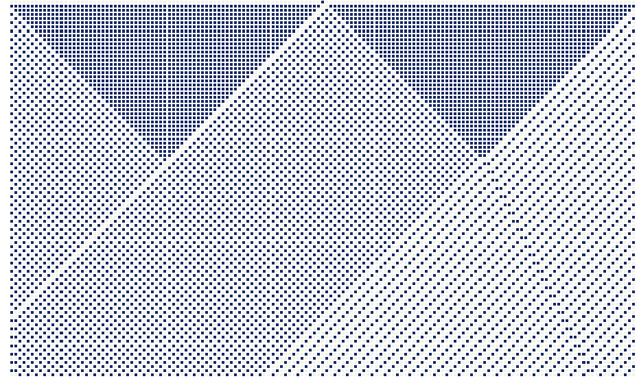 Evolution of cellular automata - Rule 163